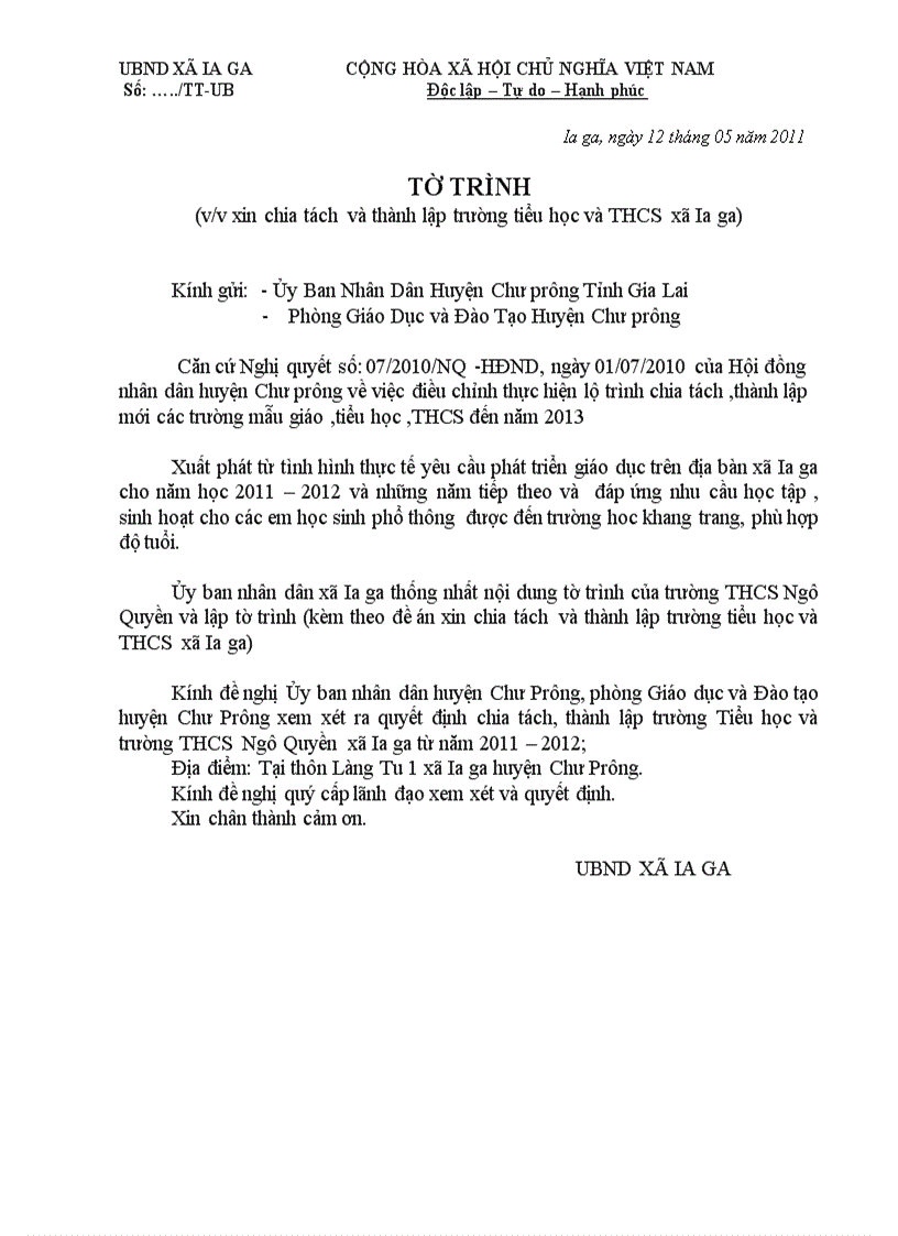 image for page Đề án tách trường