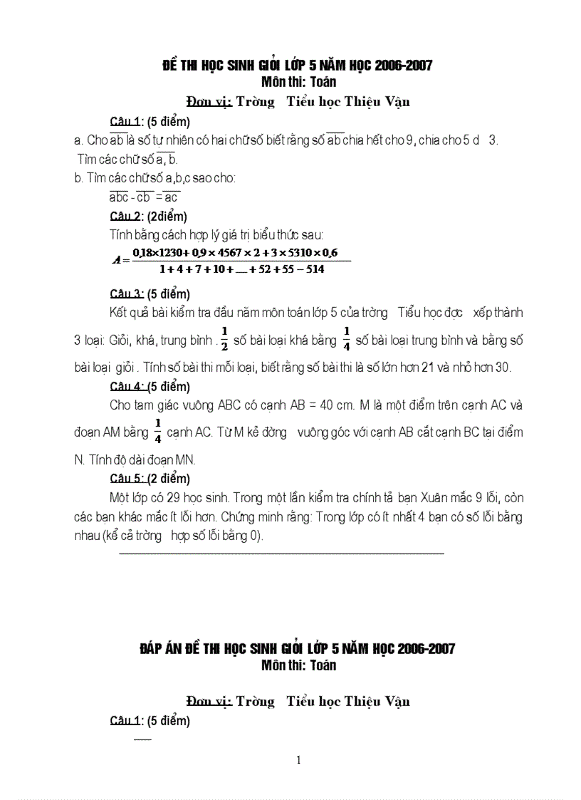 image for page Đề BDHSG Toán 5 5