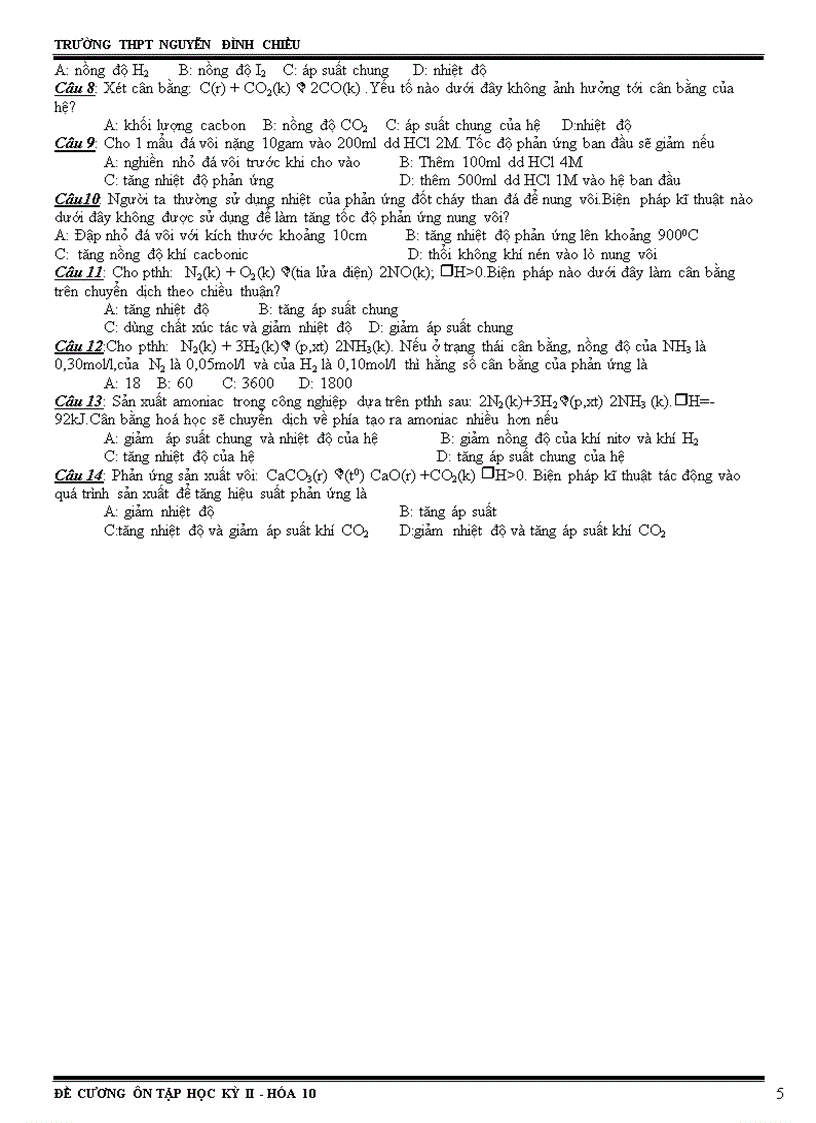image for page Đề cương ôn tập Hóa 10 nâng cao và Hóa 12 Cơ bản