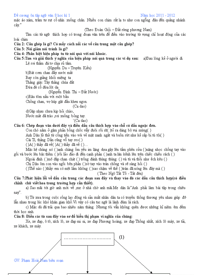 image for page Đề cương ôn tập ngữ văn 8 kì 1