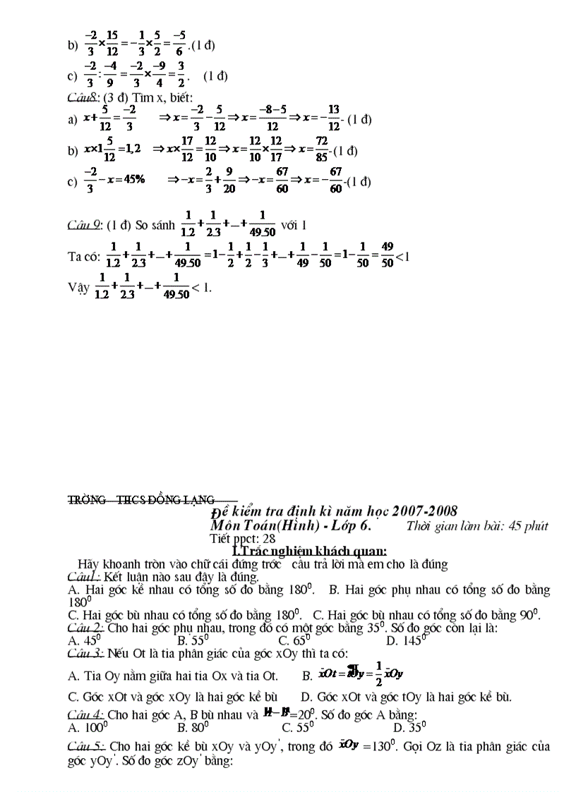 image for page De cuong on tap toan 6 ki 2