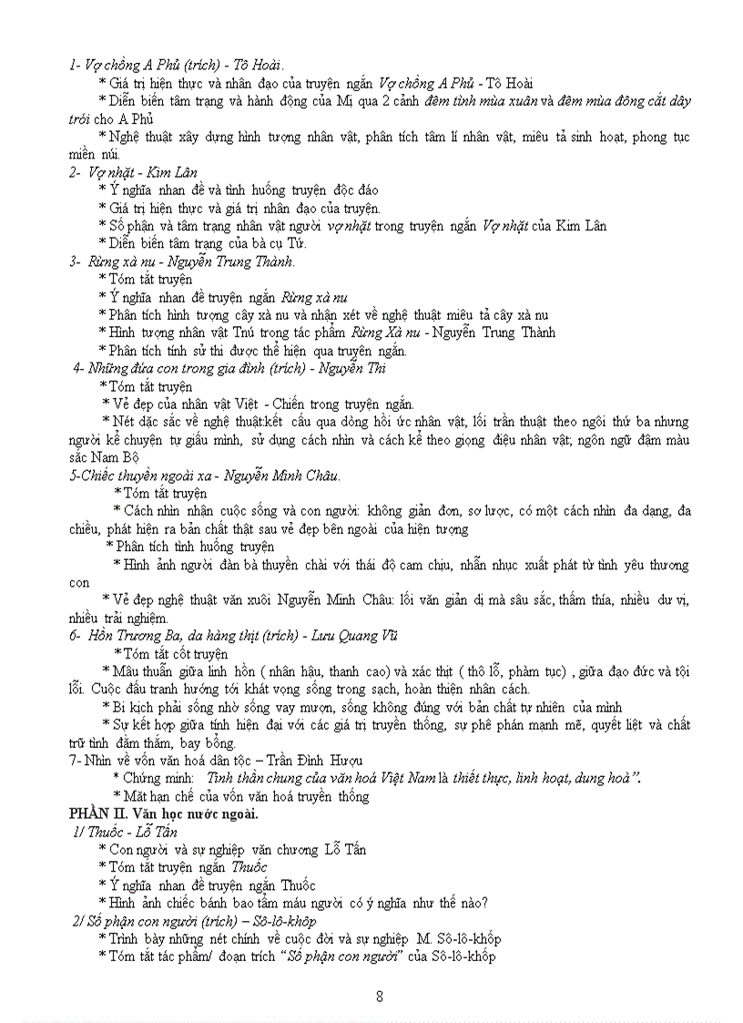 image for page Đề cương ôn tập tốt nghiệp THPT môn văn 2009