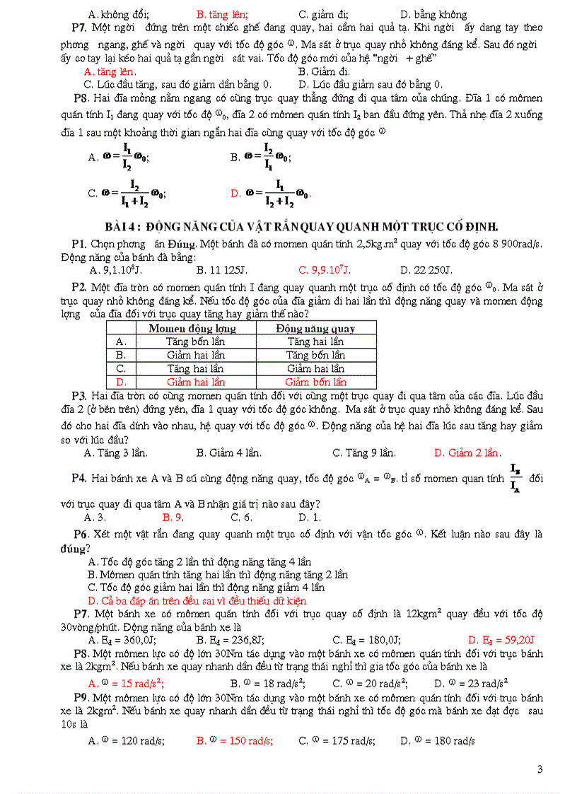 Đề cương ôn tập Vật Lsy 12