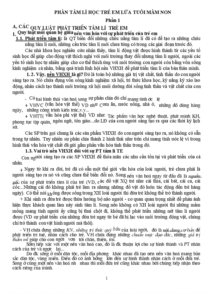 image for page Đề cương Tâm lý trẻ em ĐH mầm non
