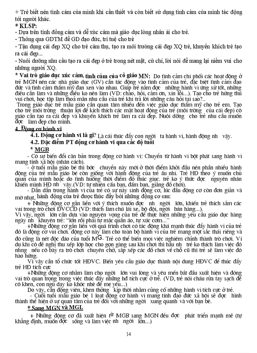 image for page Đề cương Tâm lý trẻ em ĐH mầm non