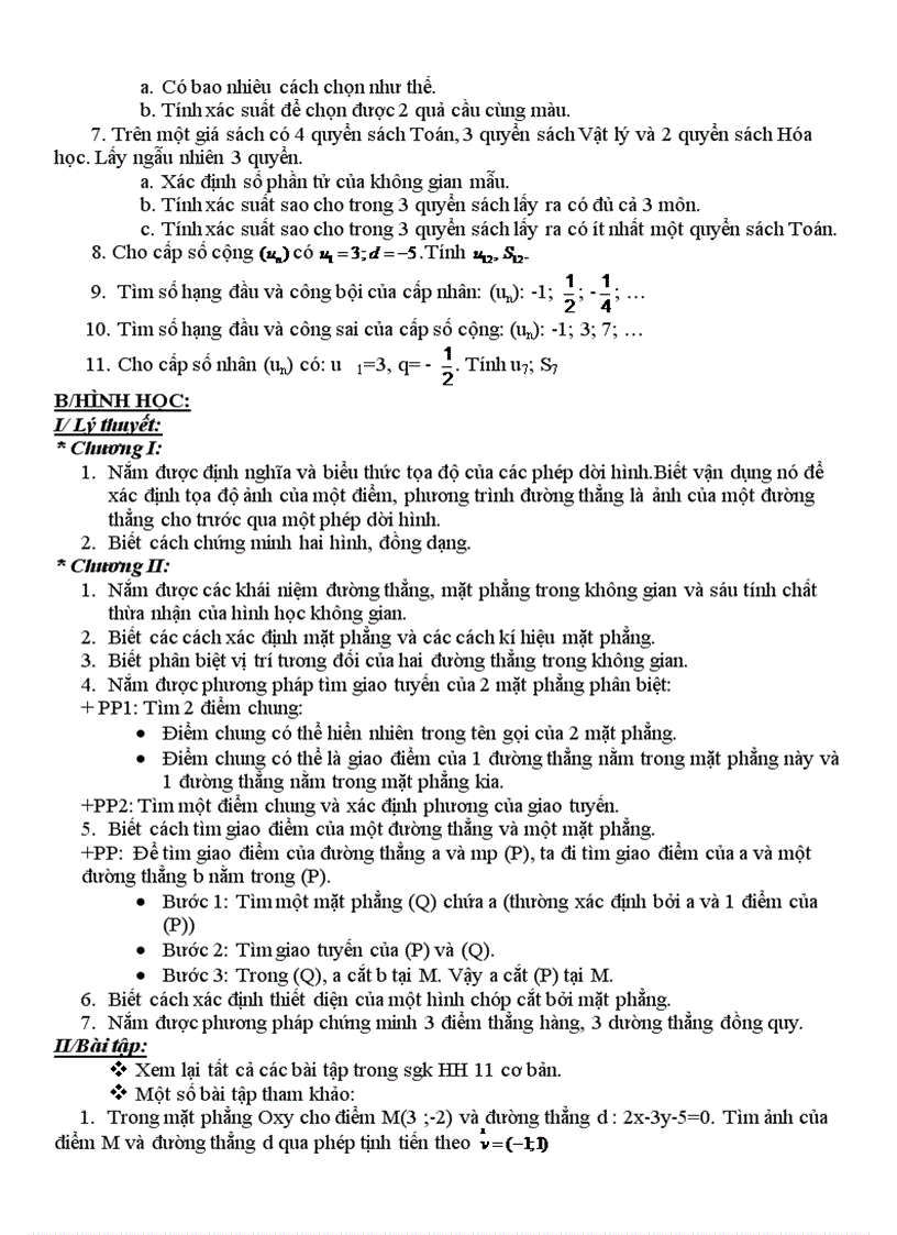 image for page Đề cương toán 11 HK 1