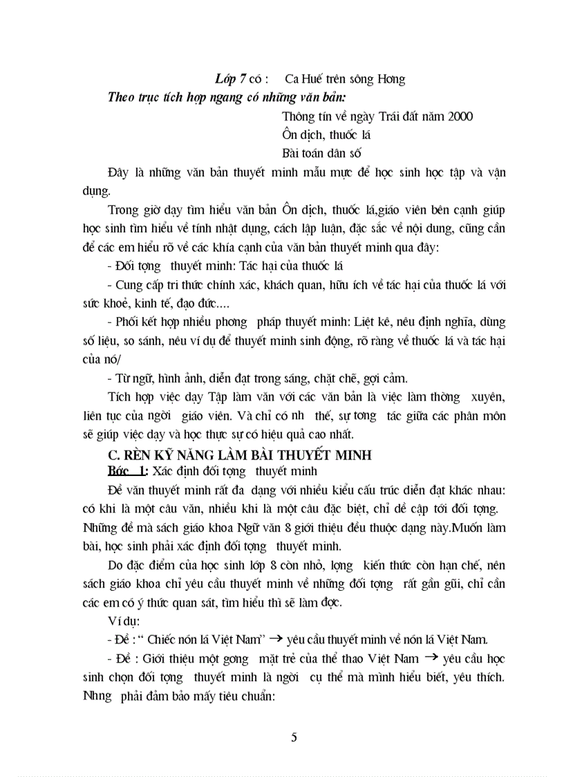 image for page Để dạy học tốt văn thuyết minh lớp 8