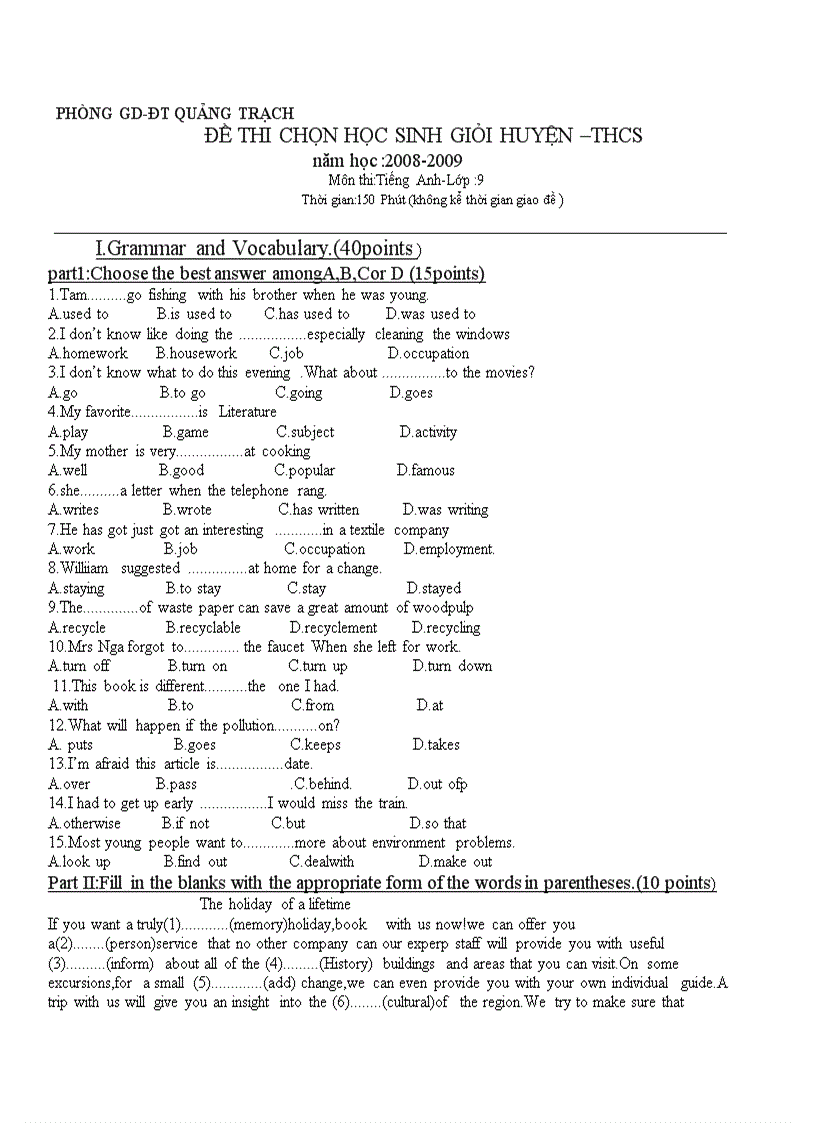 image for page Đề hsg anh văn 9