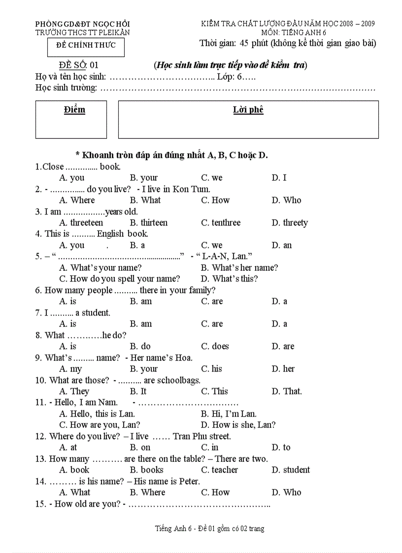 image for page De khao sat dau nam Đ1