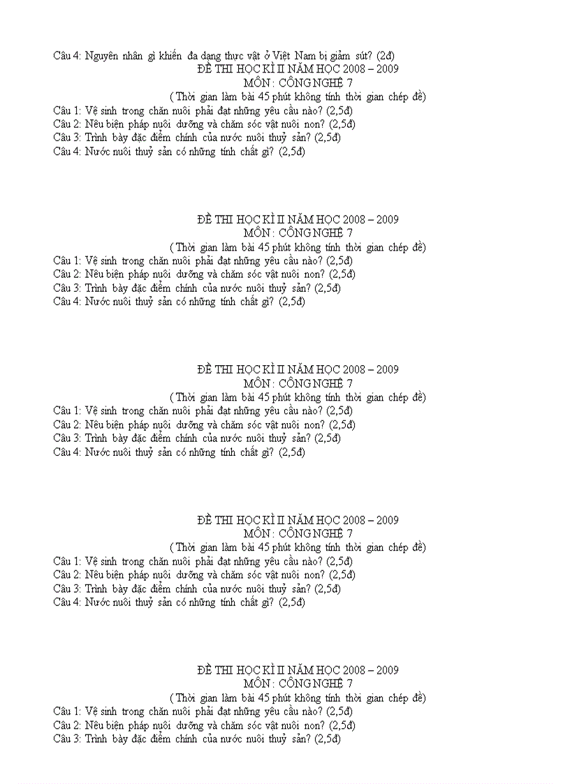 image for page Đề kiểm tra HKII