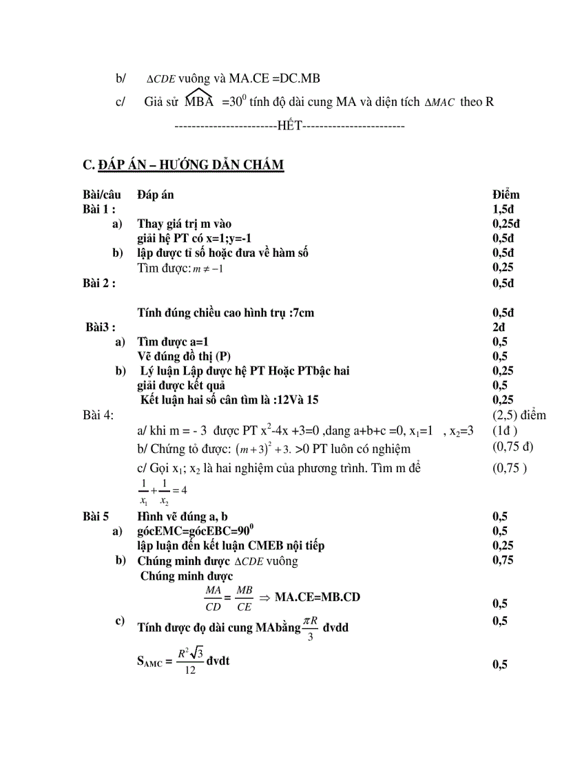 image for page Đề kiểm tra học kỳ 2 môn Toán 9