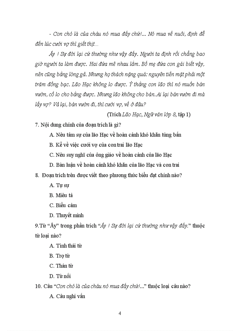 image for page Đề kiêm tra Ngữ văn 8 HK II Đề số 2