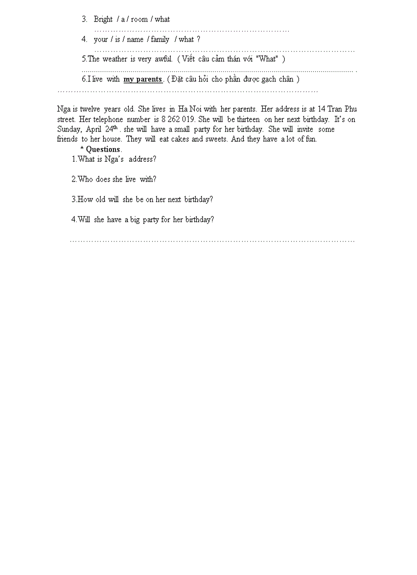 image for page De kiem tra Tieng Anh 7 Lan I