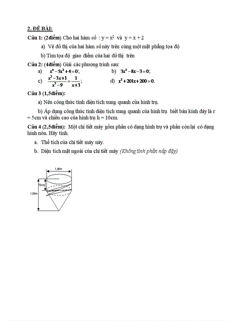 Đề kiẻm tra toán 9 năm học 2011 2012