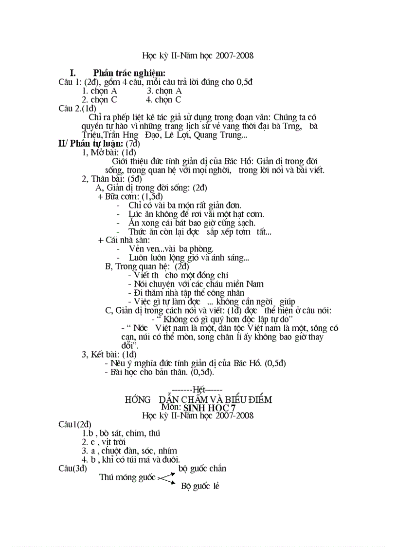 image for page Dề KTHK2 đáp án Thất Khê