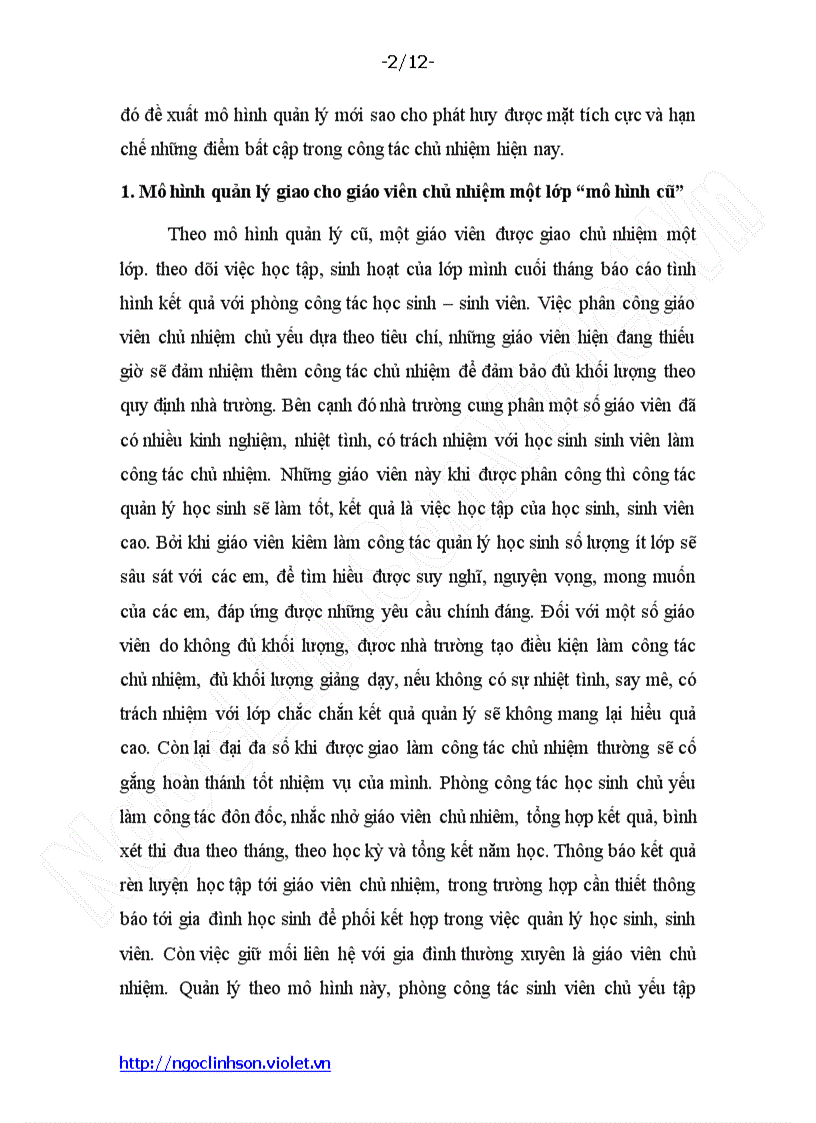 image for page Đề tài Đổi mới công tác giáo viên chủ nhiệm