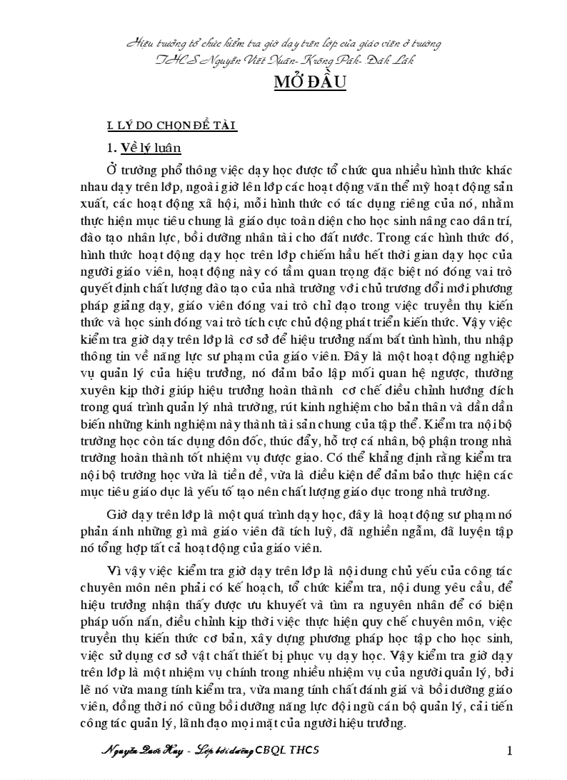 image for page Đề tài khóa học quản lý