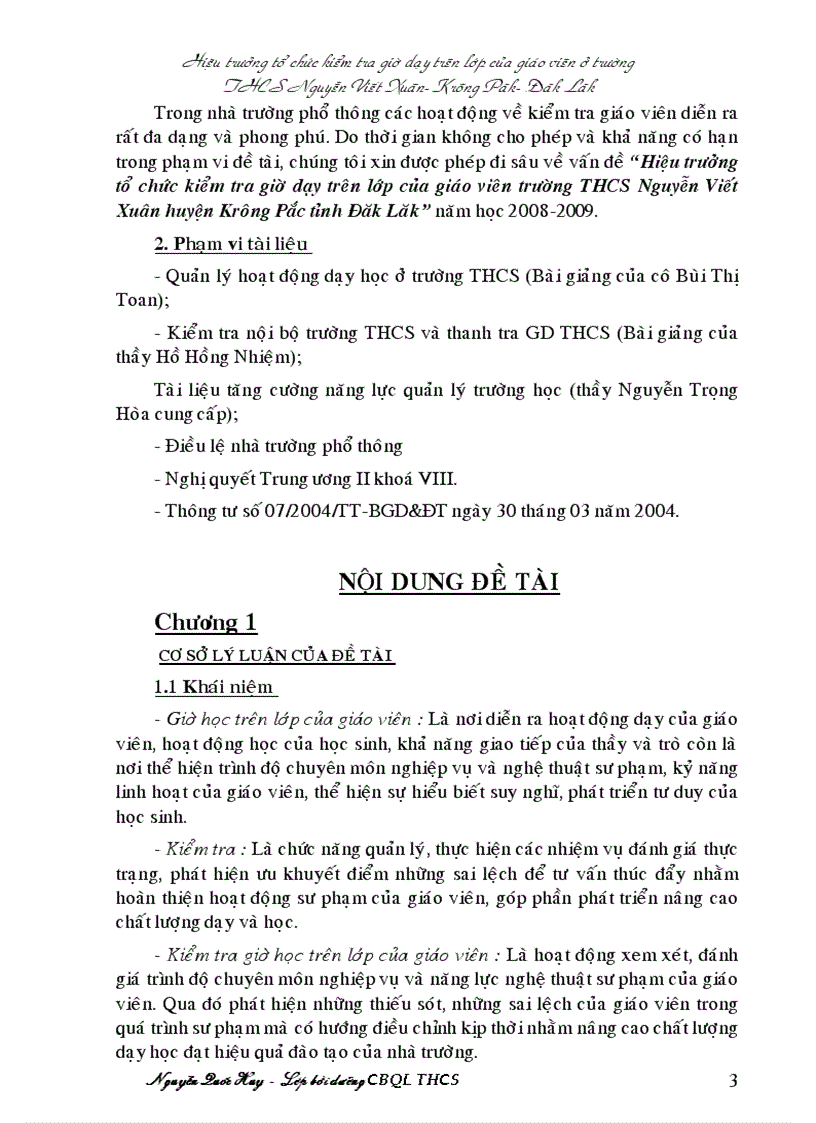 image for page Đề tài khóa học quản lý