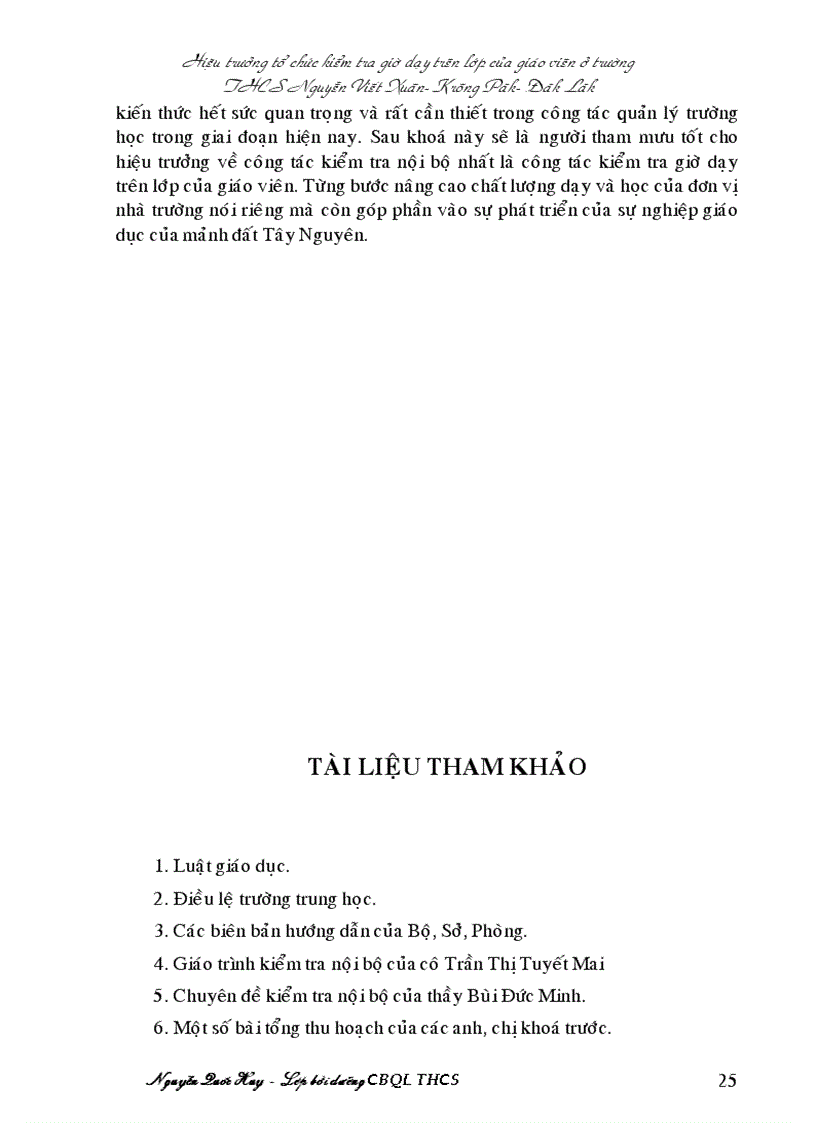 image for page Đề tài khóa học quản lý
