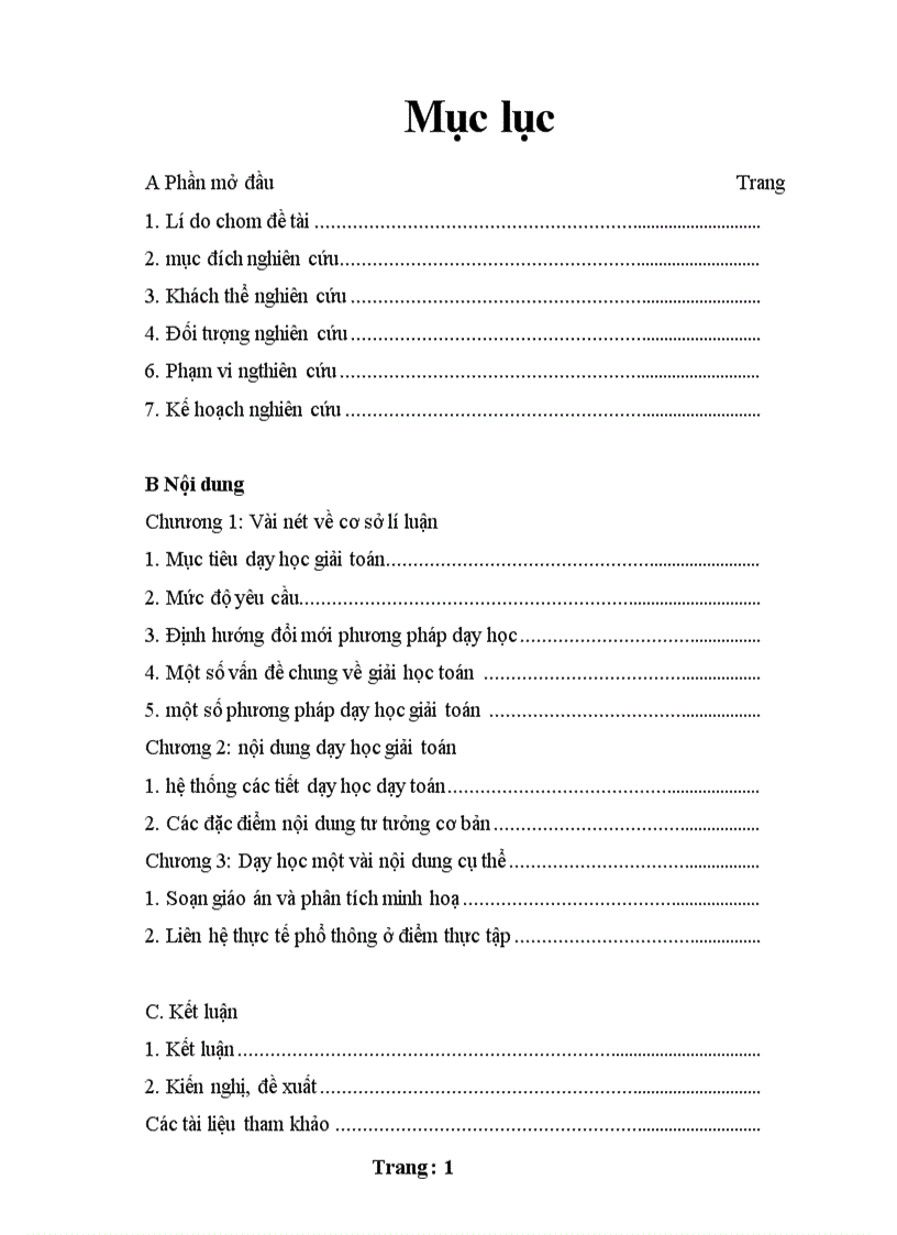 image for page Đề tài nghiên cứu Toán Lớp 1