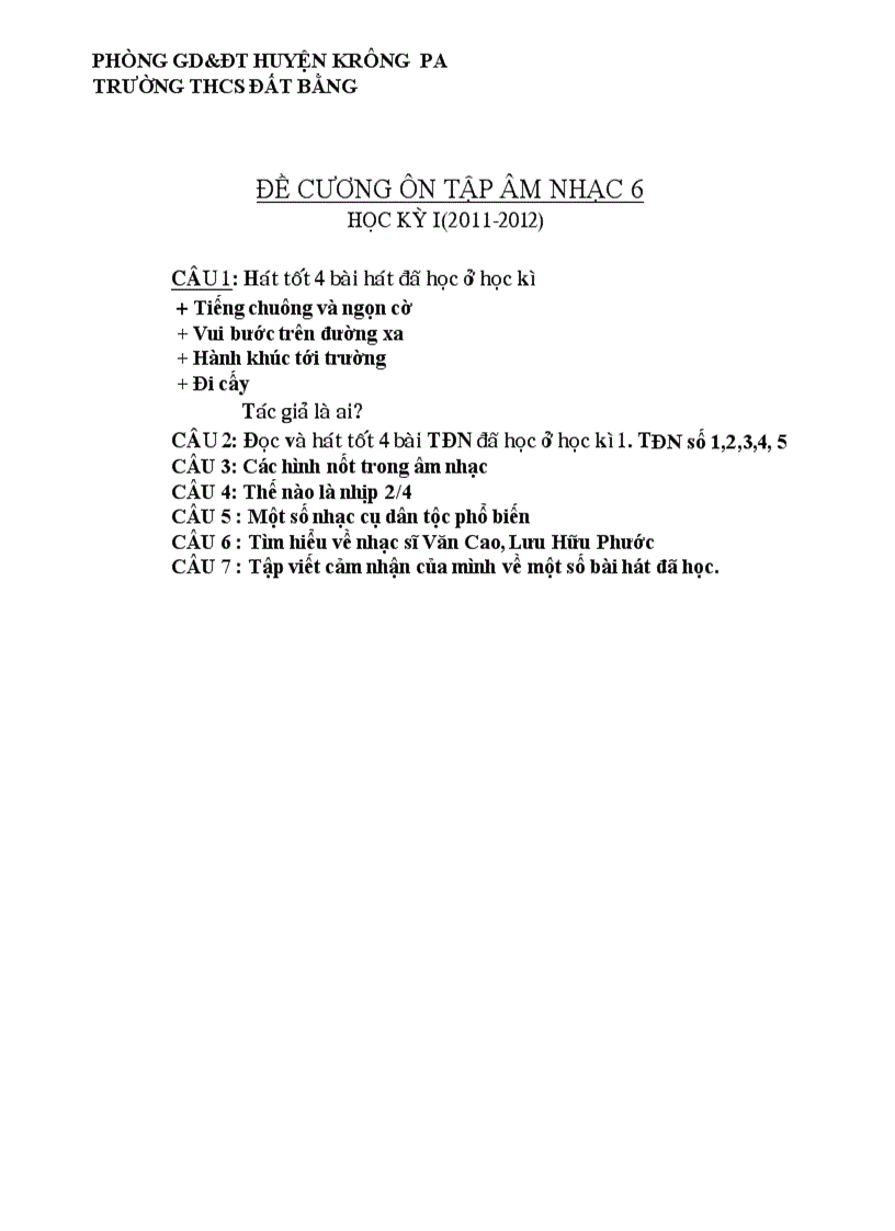 image for page Đề thi âm nhạc hki lớp 6