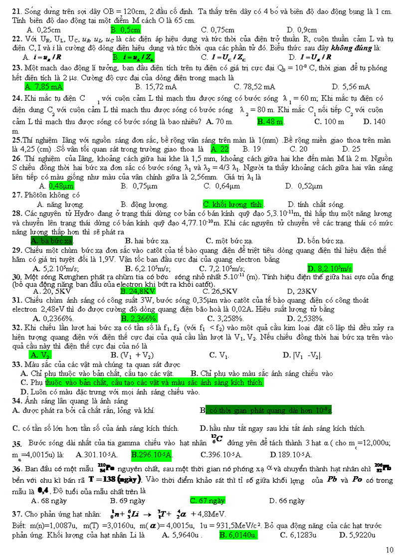 image for page Đề thi bồi dưỡng lần 2 môn vật lý