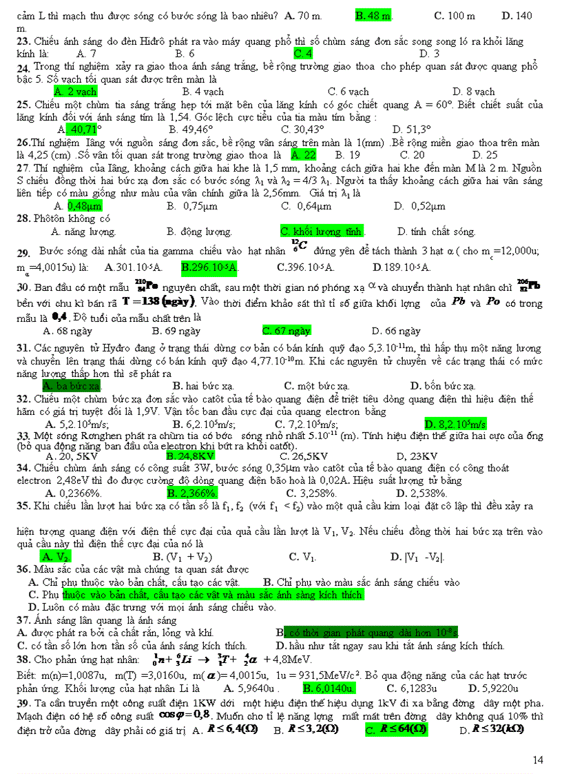 image for page Đề thi bồi dưỡng lần 2 môn vật lý