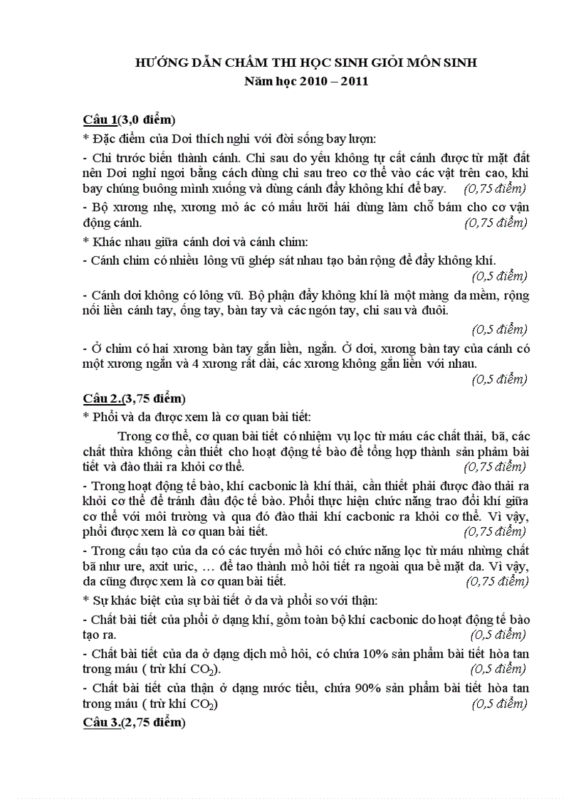image for page Đề thi chọn HSG cấp huyện môn Sinh năm 2010 2011