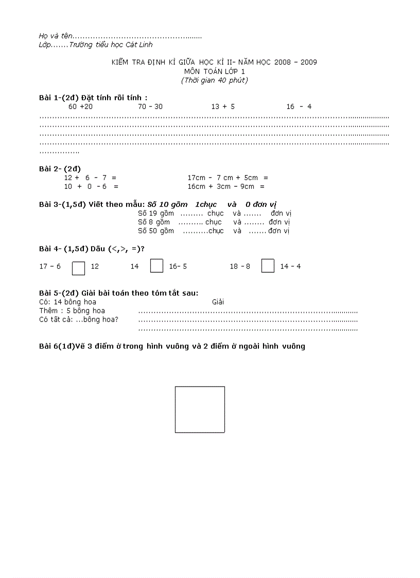 image for page Đề thi Giữa Học kỳ 2 2008 2009