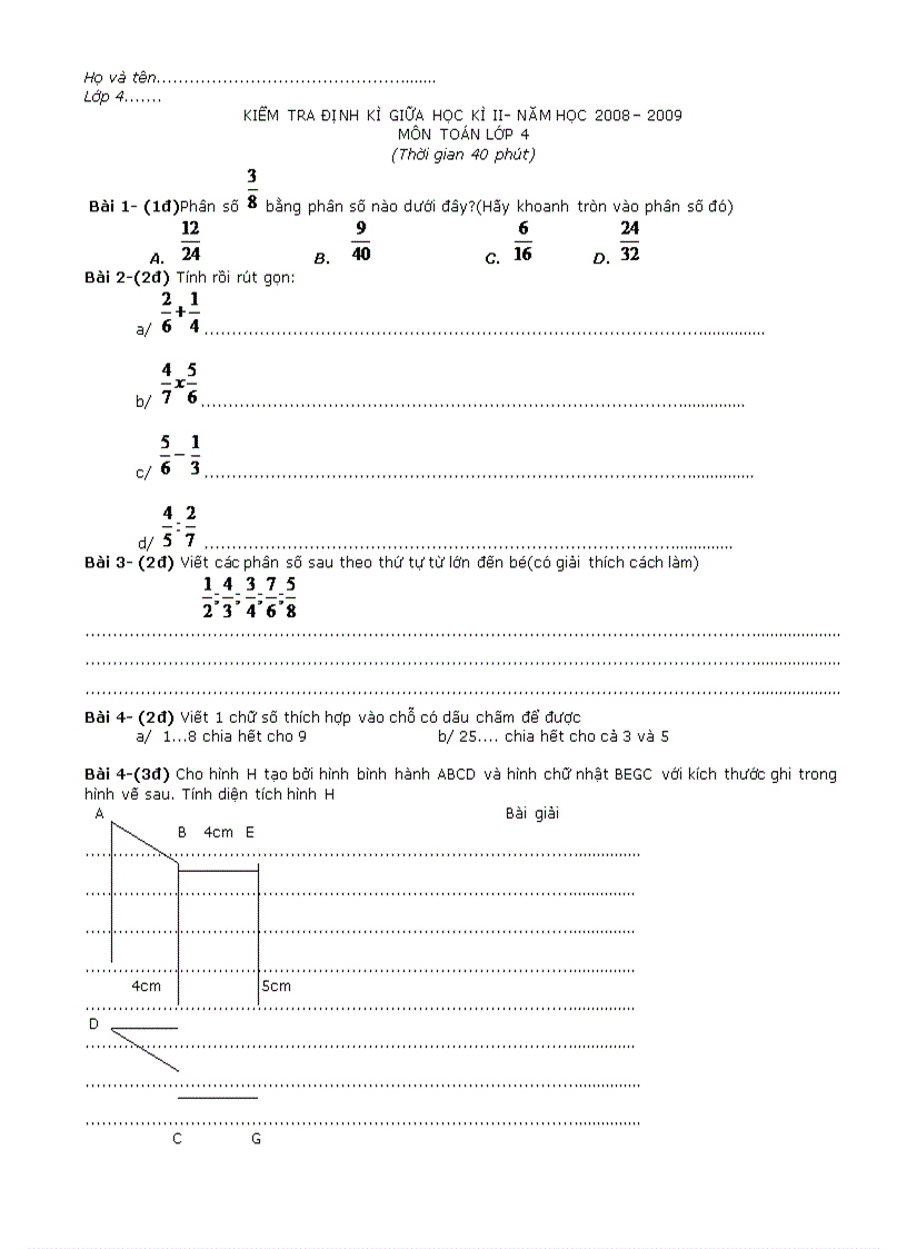 image for page Đề thi Giữa Học kỳ 2 2008 2009