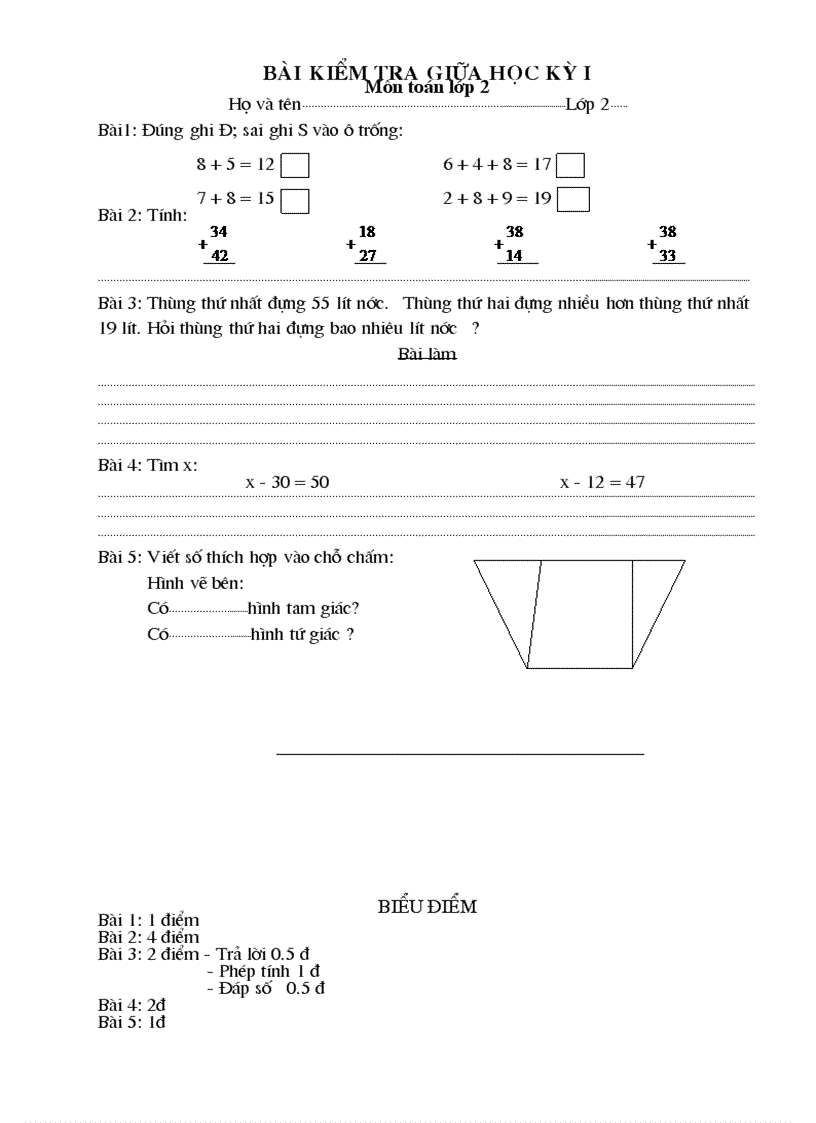 image for page Đề thi GKI và CKI môn Toán lớp 2 theo CKTKN
