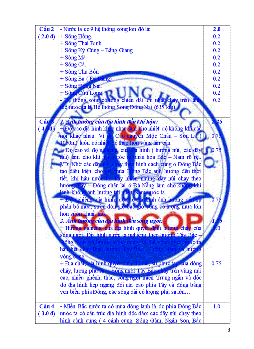 image for page Đề thi HSG Địa lý 8 năm 2009 2012