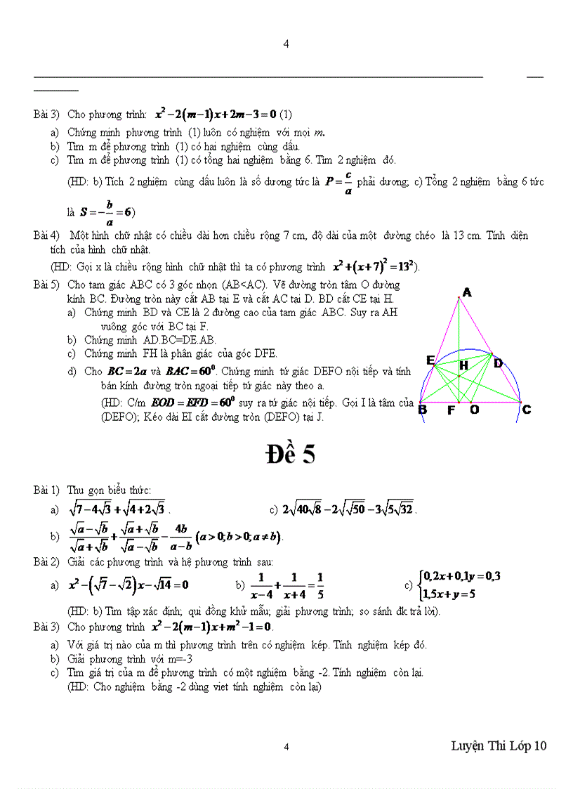 Đề thi lớp 10