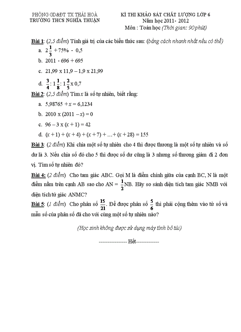 image for page De thi lop 6 dau nam