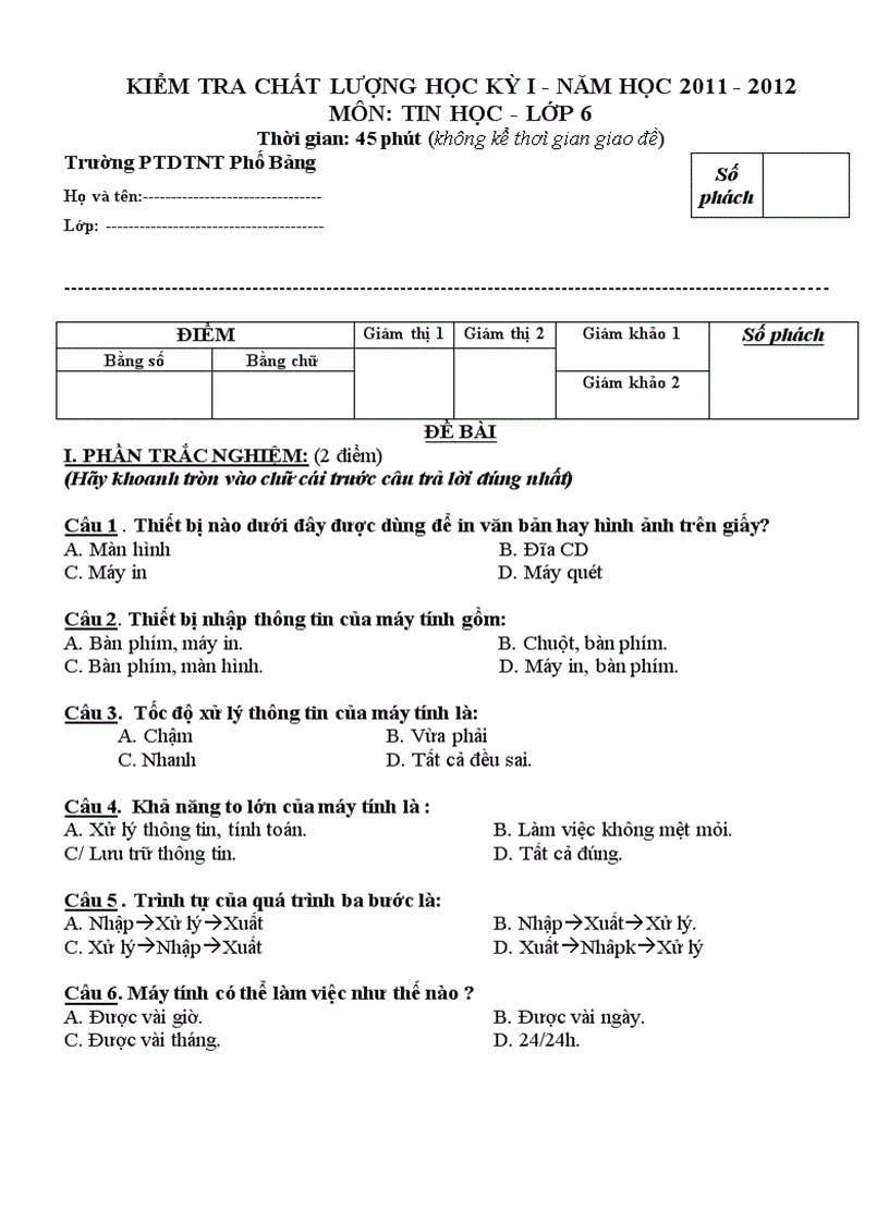 image for page Đề thi tin 6