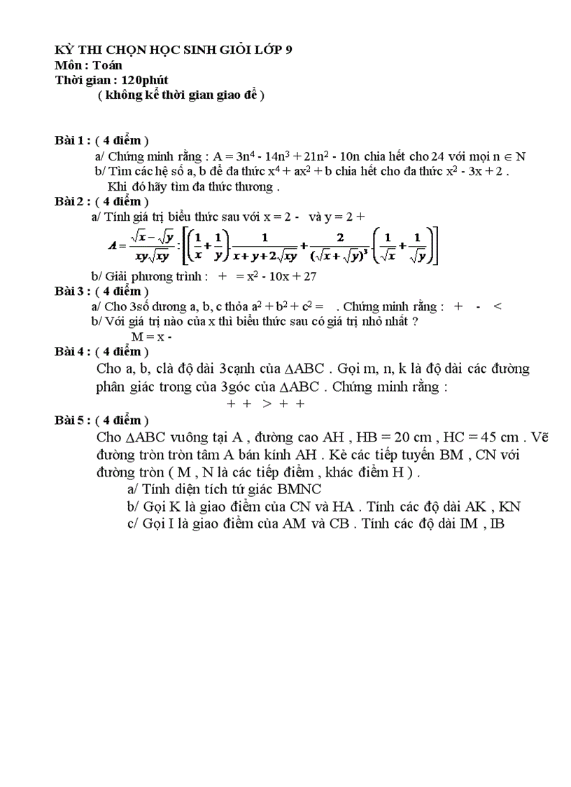 image for page De thi va dap an vao phan boi chau nghean