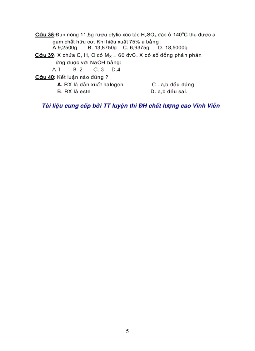 image for page Đề Trắc nghiệm 2 môn hóa đại học cao đẳng