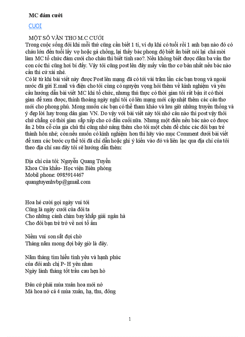 image for page Để trở thành mc