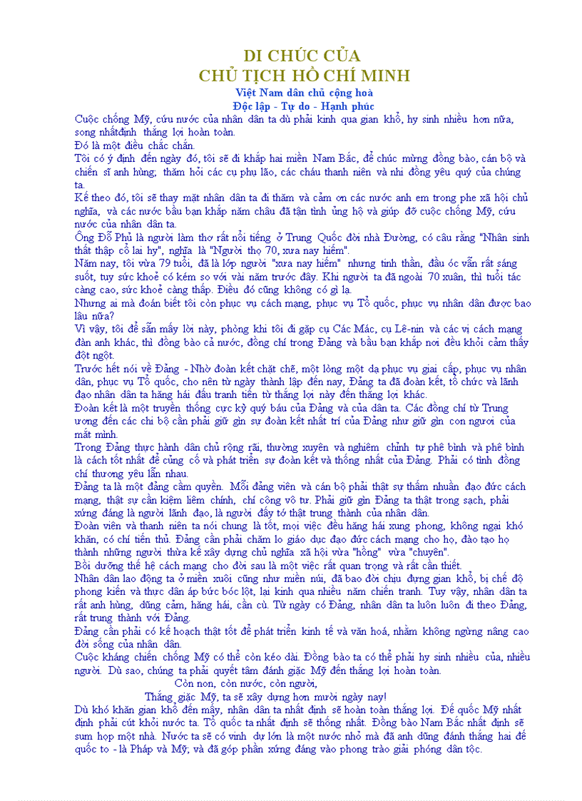 image for page Di chuc Bac Ho