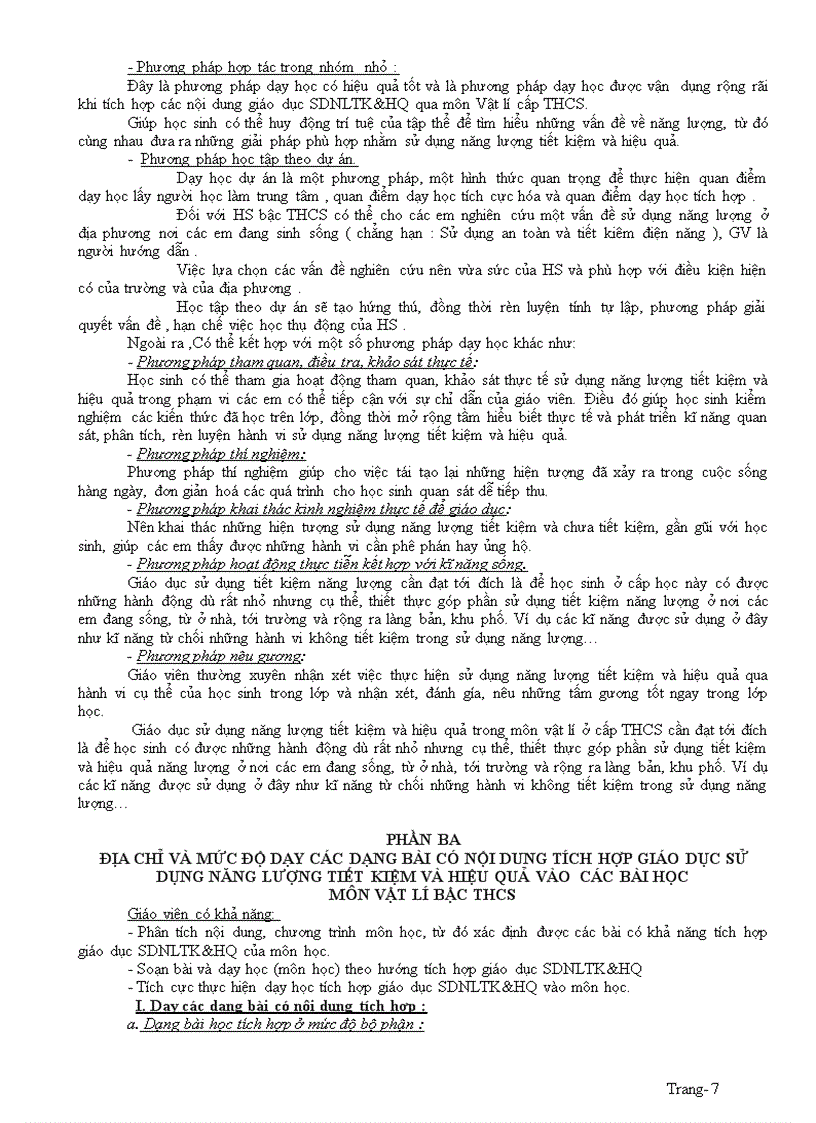 image for page Địa chỉ tích hợp GD NLTK HQ môn Vật lý THCS