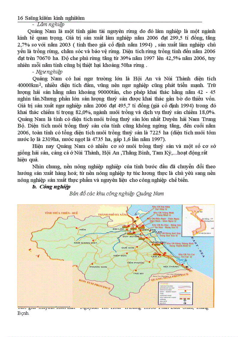 image for page Địa lý Địa phương tỉnh Quang Nam