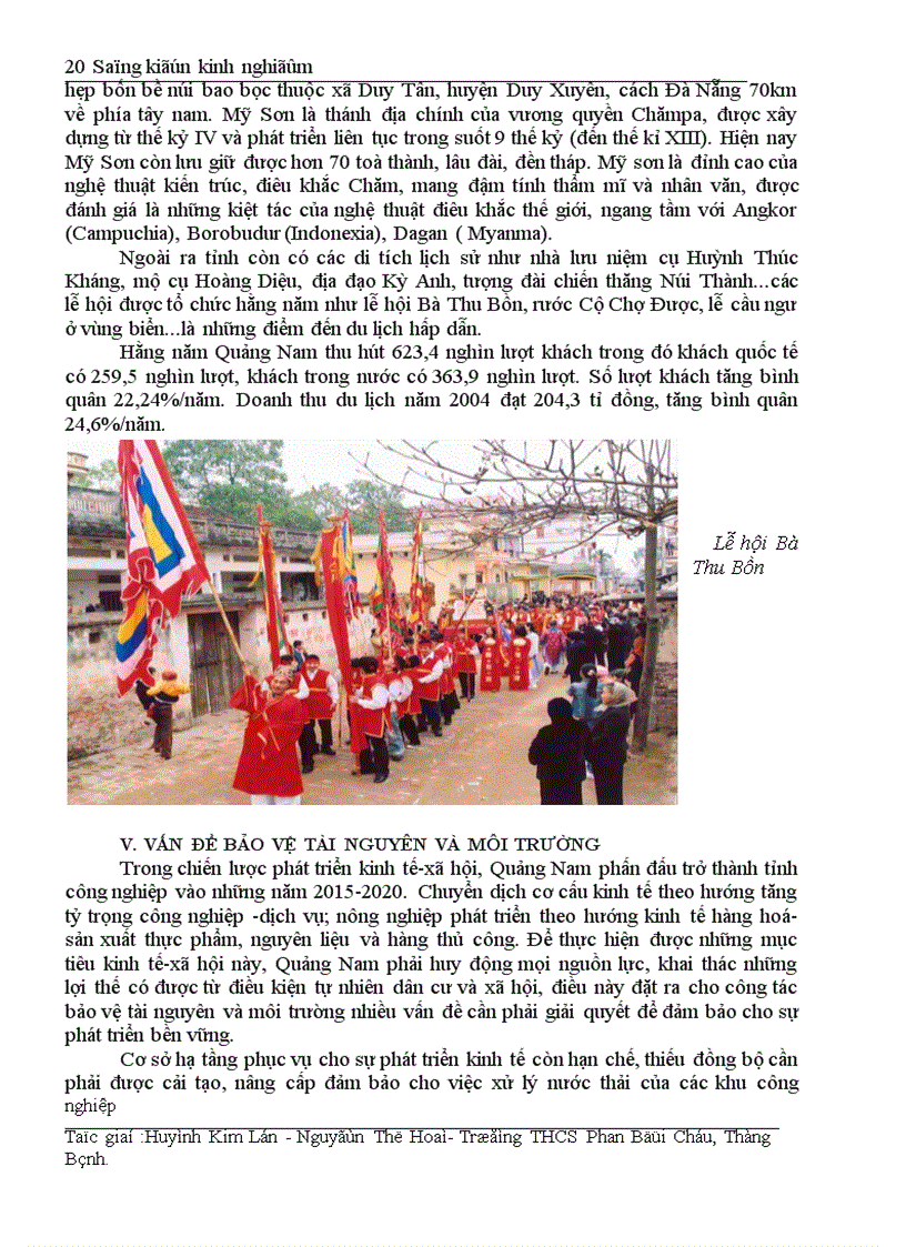 image for page Địa lý Địa phương tỉnh Quang Nam