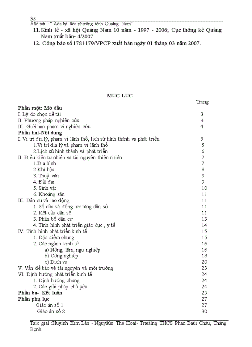 image for page Địa lý Địa phương tỉnh Quang Nam