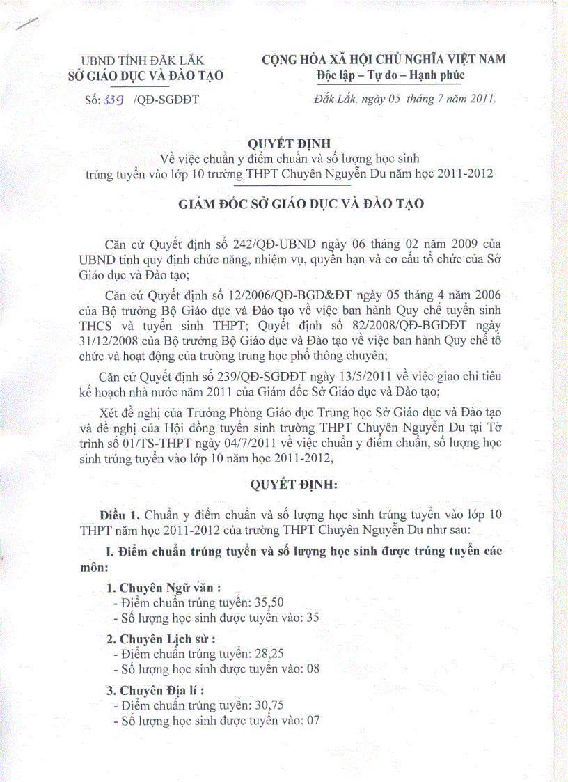 image for page Điểm Chuẩn Tuyển sinh Trường THPT Chuyên Nguyễn Du
