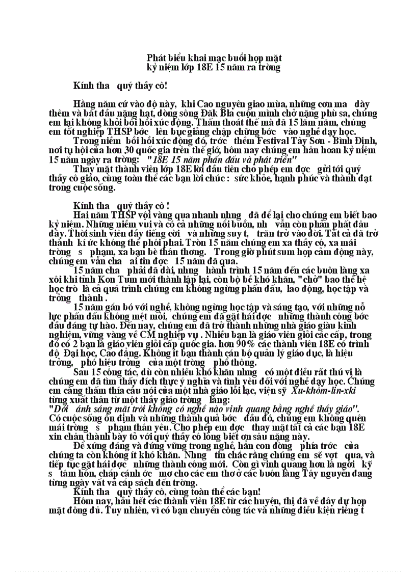 image for page Diễn văn họp lớp