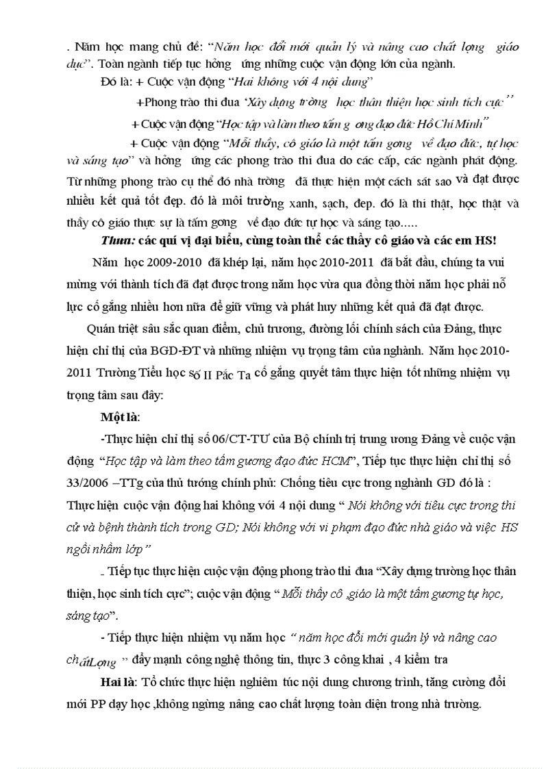 image for page Diễn văn khai giảng chỉ việc đọc