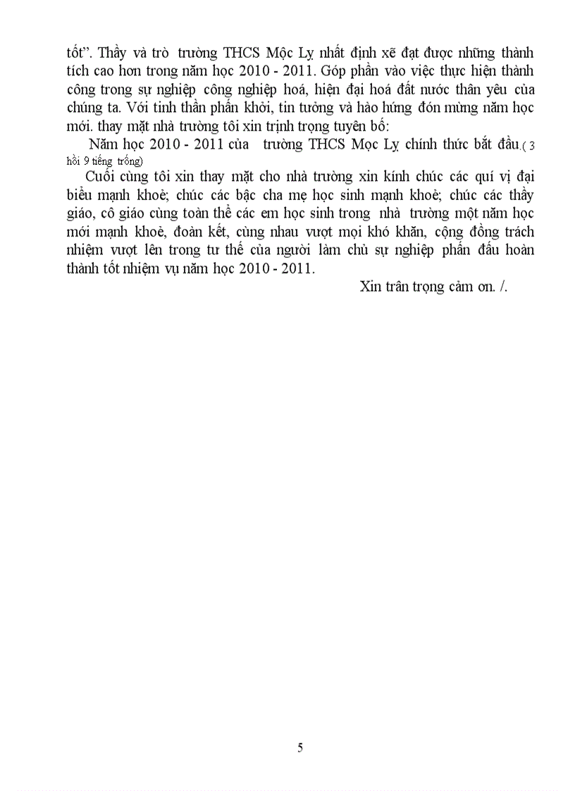 image for page Diên văn khai giảng năm học 2010 2011