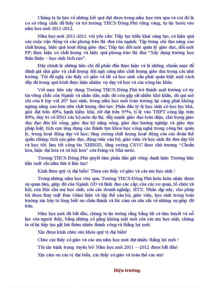 image for page Diễn văn khai giảng năm học mới mẫu chuẩn