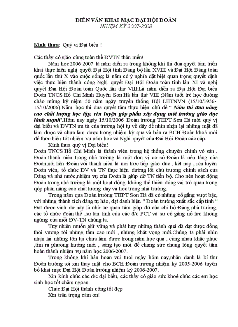 image for page Dien van khai mạc chi đoàn trường THCSTT than uyên Lai châu