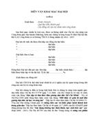 Diễn văn khai mạc ĐH CĐCS